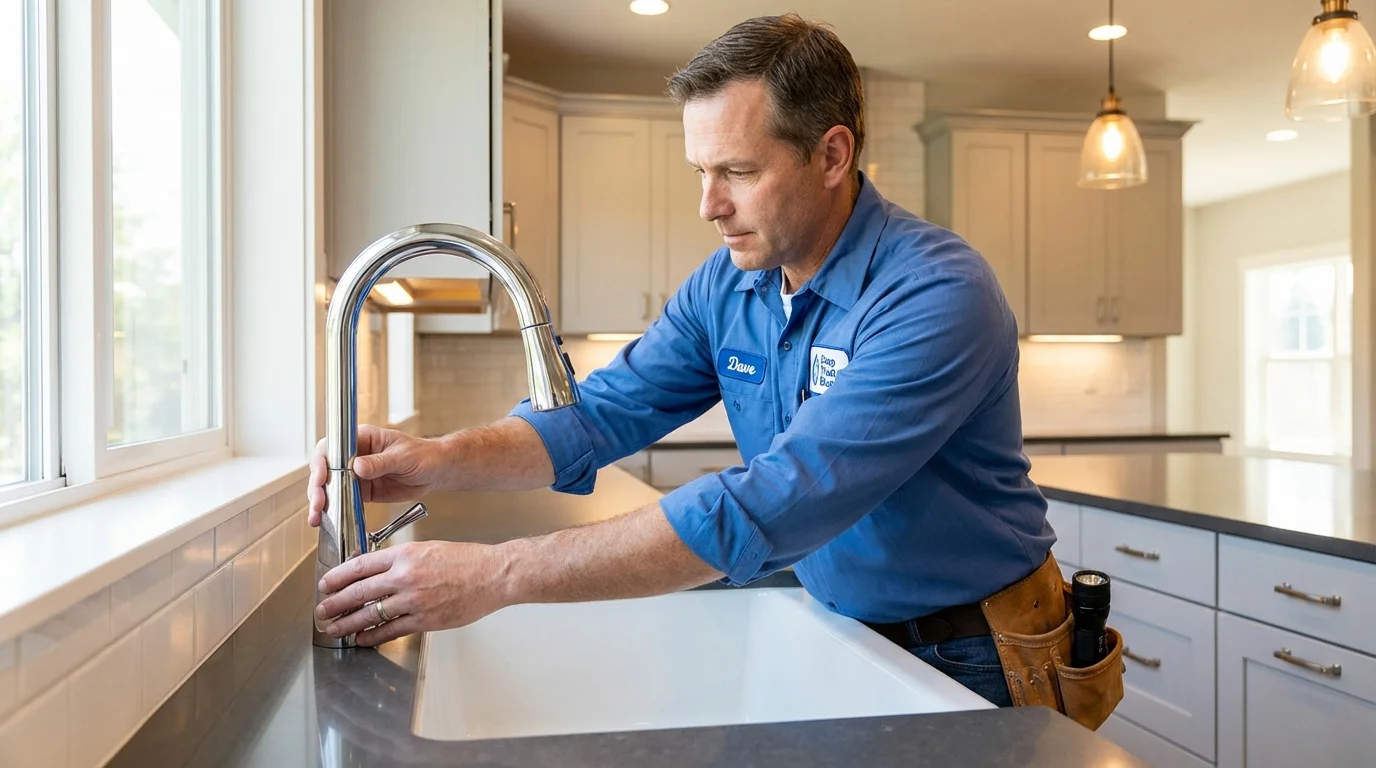 Kitchen faucet installation by Johns Plumbing LLC in Chaska